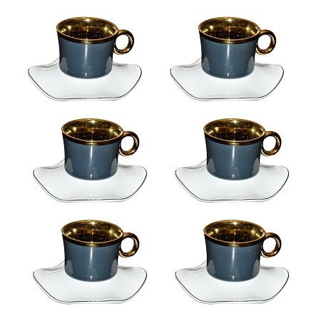 سرویس قهوه خوری 12 پارچه پاچی رنگ طوسی مدل Semazen