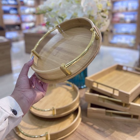 سینی پذیرایی دسته طلایی بامبو 3 تایی KİT_146 سینی پذیرایی دسته طلایی بامبو 3 تایی KİT_146