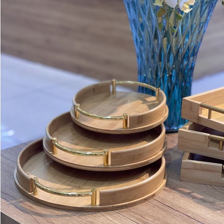 سینی پذیرایی دسته طلایی بامبو 3 تایی KİT_146 سینی پذیرایی دسته طلایی بامبو 3 تایی KİT_146