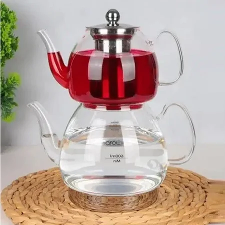 کتری قوری پیرکس آروو ترکیه Arow Nora-4323 کتری قوری پیرکس آروو ترکیه Arow Nora-4323