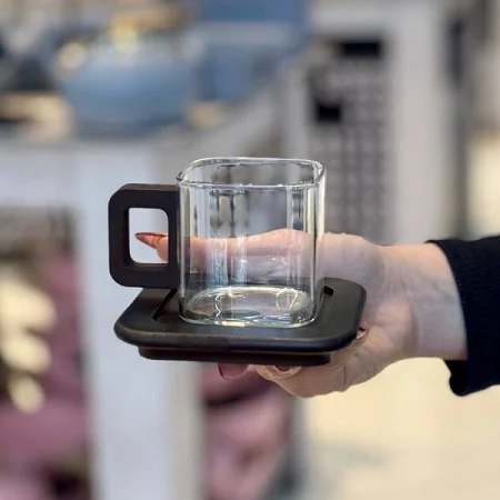 چایخوری تکی پیرکس با زیره چوبی KIT-2047 چایخوری تکی پیرکس با زیره چوبی KIT-2047