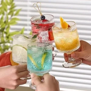 دسر خوری بلور پایه کوتاه با طرح زارا وارداتی ارس لند kit-1161