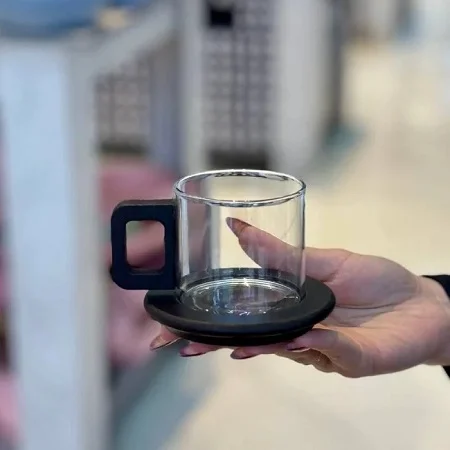 فنجان قهوه و چایی پیرکس با زیره چوبی KIT-2048 (1) فنجان قهوه و چایی پیرکس با زیره چوبی KIT-2048