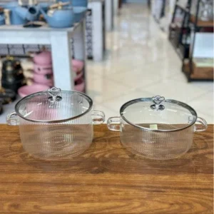 قابلمه پیرکس پخت و پز با شعله مستقیم شیاردار قلبی