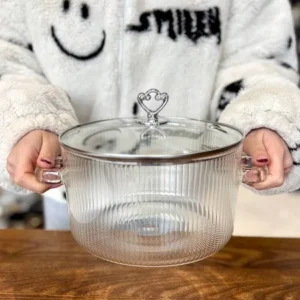 قابلمه پیرکس پخت و پز با شعله مستقیم شیاردار قلبی