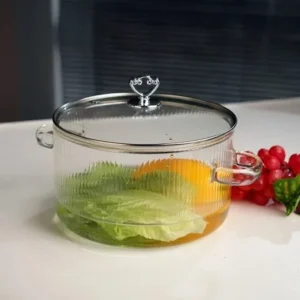 قابلمه پیرکس پخت و پز با شعله مستقیم شیاردار قلبی