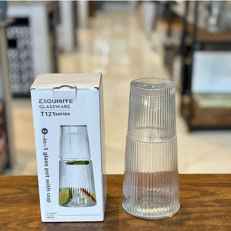 پارچ شب بلور 2 پارچه 800cc GLASS WARE پارچ شب بلور 2 پارچه 800cc GLASS WARE