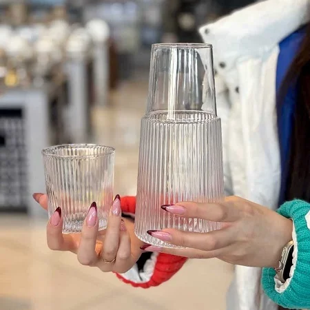 پارچ شب بلور 2 پارچه 800cc GLASS WARE پارچ شب بلور 2 پارچه 800cc GLASS WARE