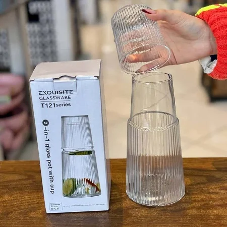 پارچ شب بلور 2 پارچه 800cc GLASS WARE پارچ شب بلور 2 پارچه 800cc GLASS WARE